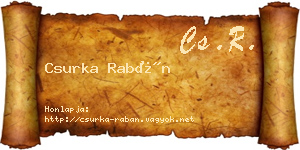 Csurka Rabán névjegykártya